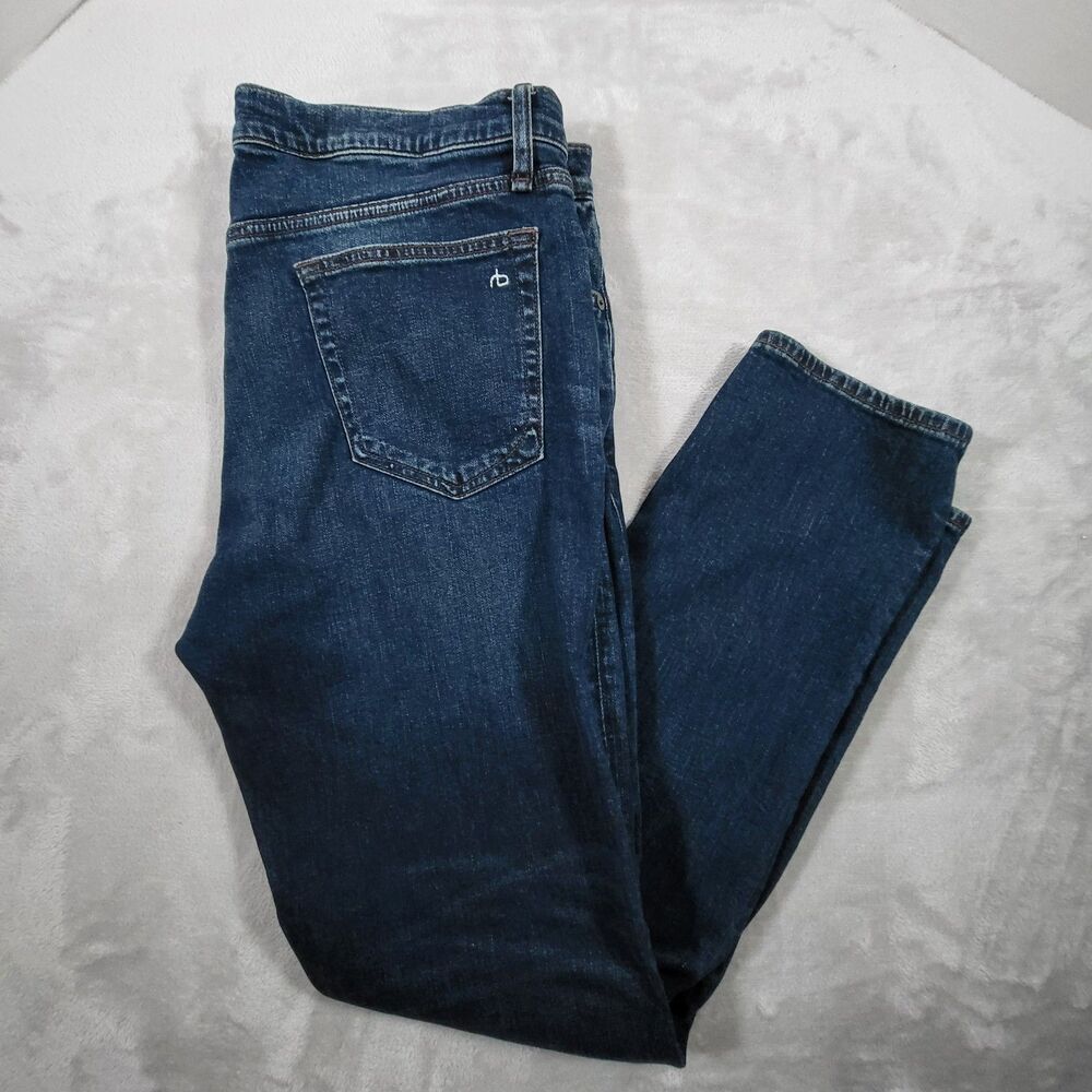 Rag & Bone Fit 2 Slim Mens Jeans 36x32 Cole Wash Dark Blue Stretch Denim Pants